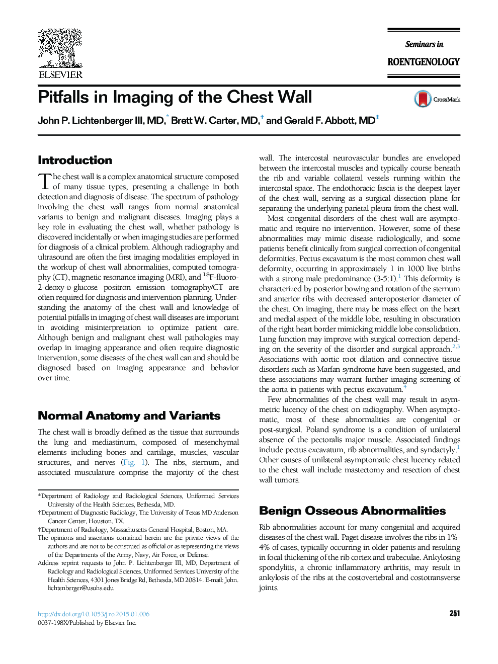 Pitfalls in Imaging of the Chest Wall