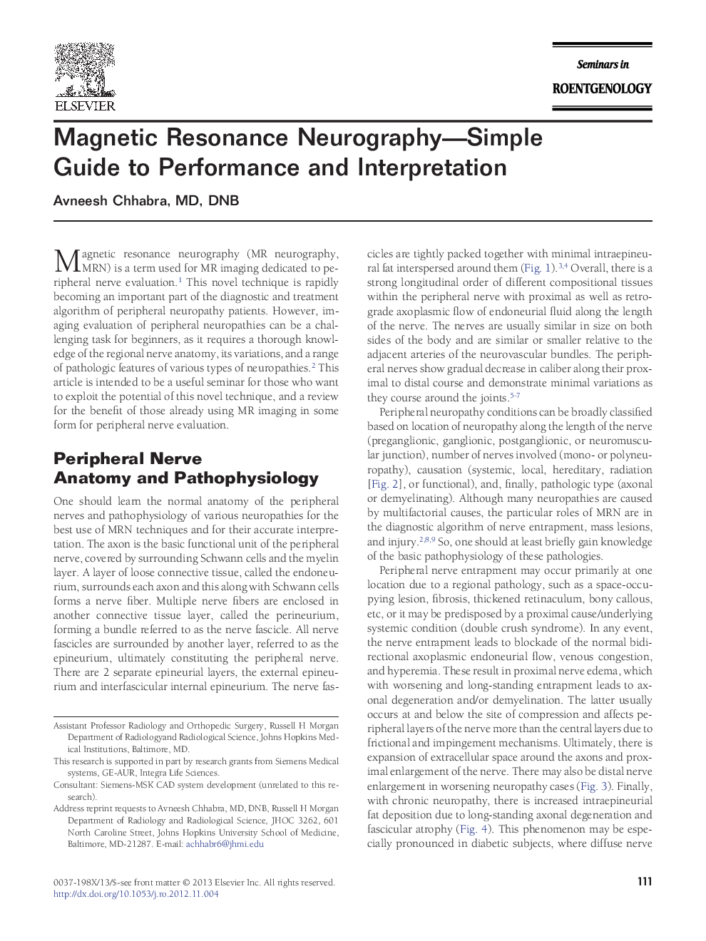 Magnetic Resonance Neurography-Simple Guide to Performance and Interpretation