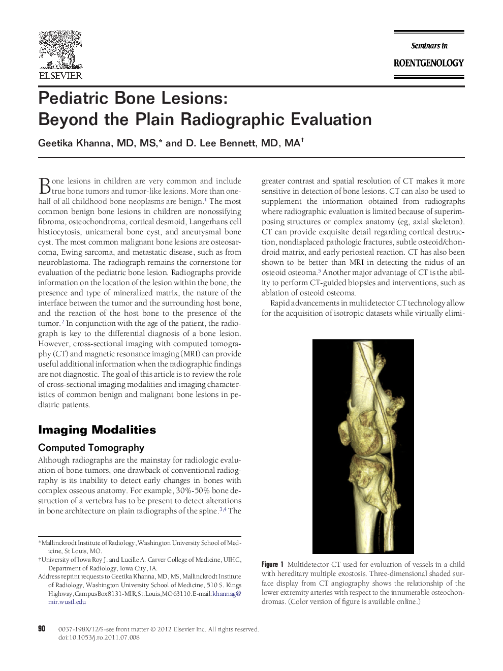 Pediatric Bone Lesions: Beyond the Plain Radiographic Evaluation