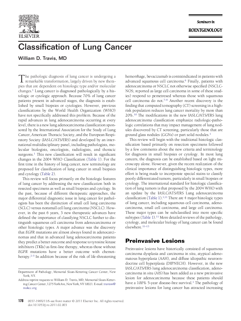 Classification of Lung Cancer