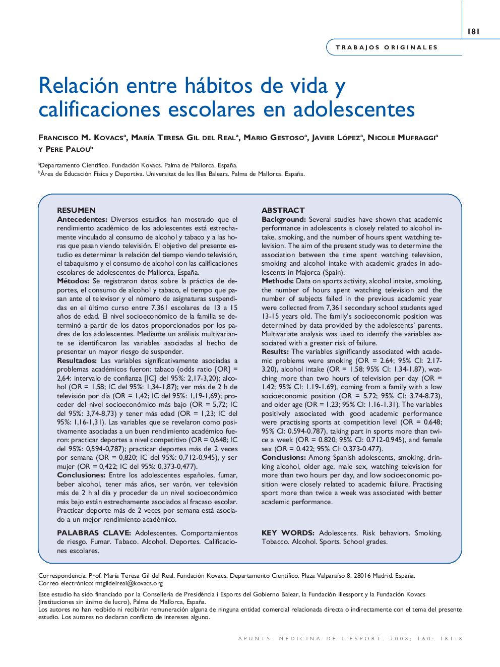 Relación entre hábitos de vida y calificaciones escolares en adolescentes