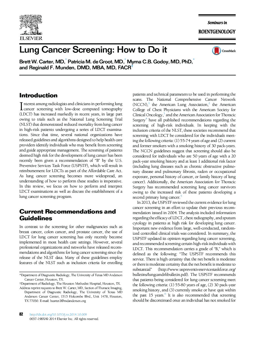 Lung Cancer Screening: How to Do it