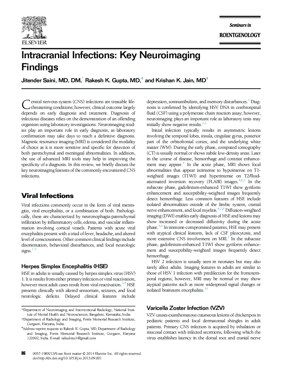 Intracranial Infections: Key Neuroimaging Findings