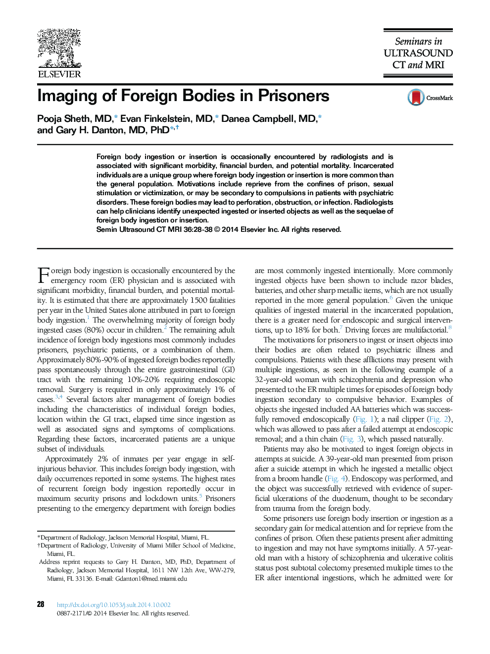 Imaging of Foreign Bodies in Prisoners