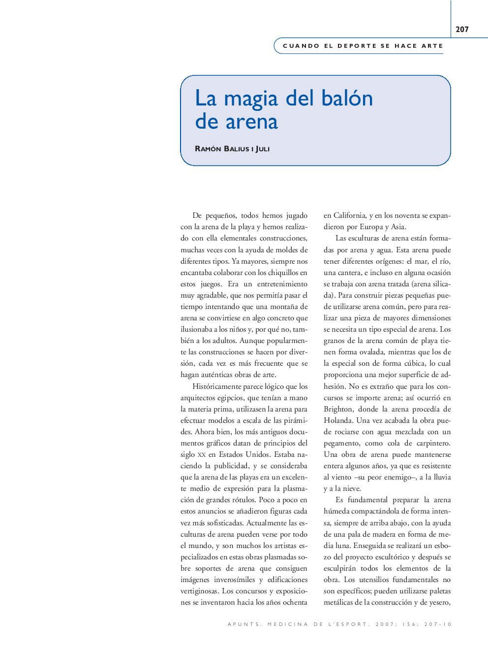 La magia del balón de arena