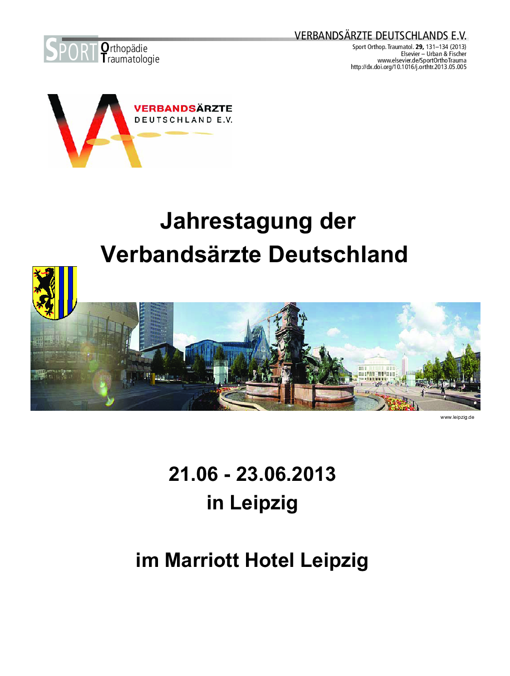 Jahrestagung der Verbandsärzte Deutschland 21.06 - 23.06.2013 in Leipzig