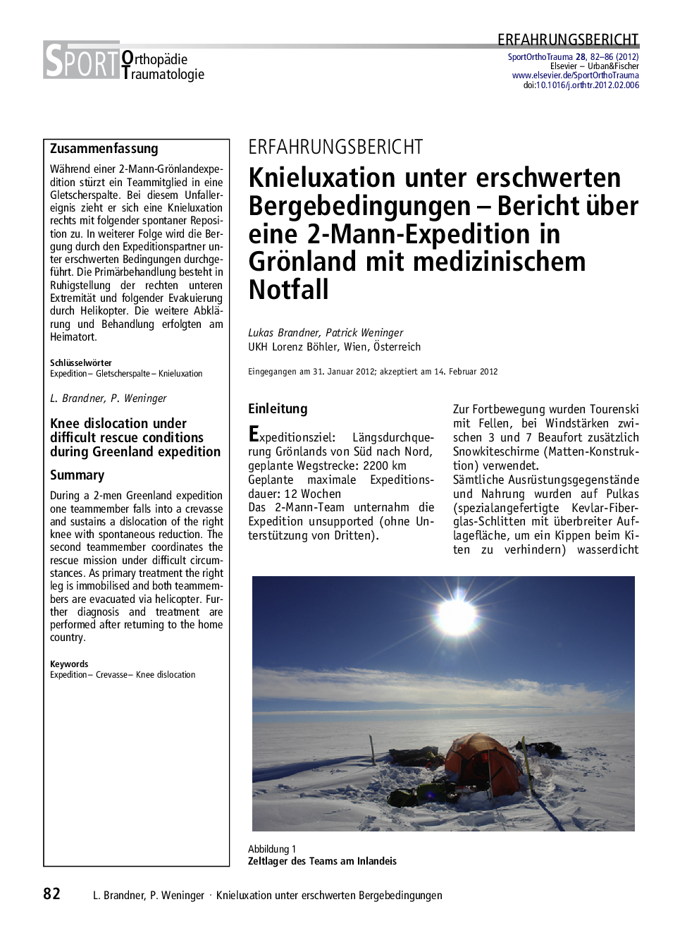 Knieluxation unter erschwerten Bergebedingungen – Bericht über eine 2-Mann-Expedition in Grönland mit medizinischem Notfall