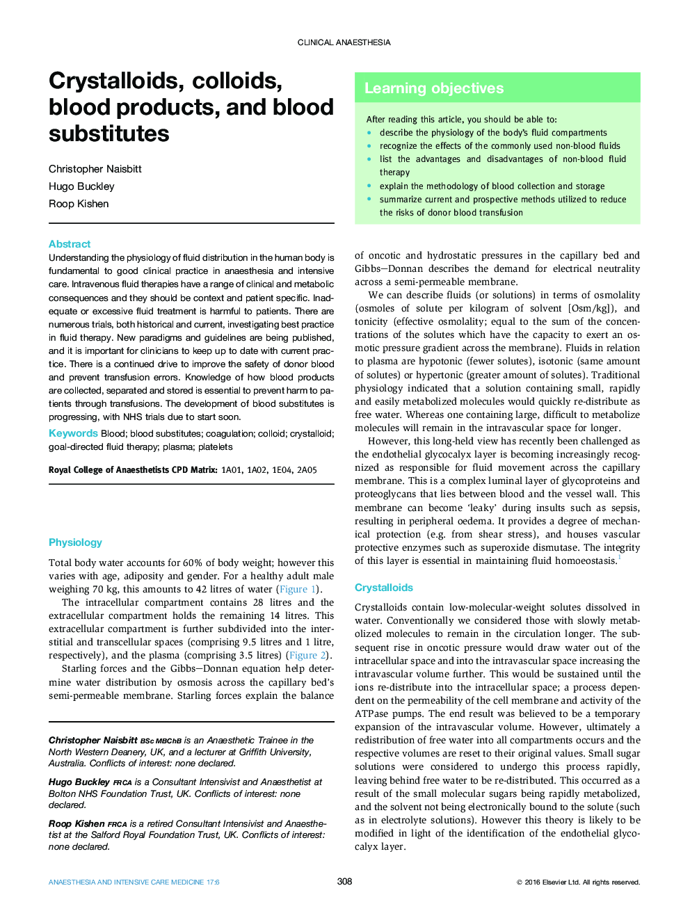 Crystalloids, colloids, blood products, and blood substitutes