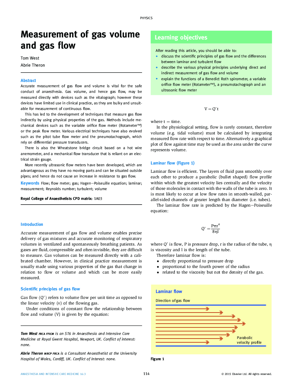 Measurement of gas volume and gas flow