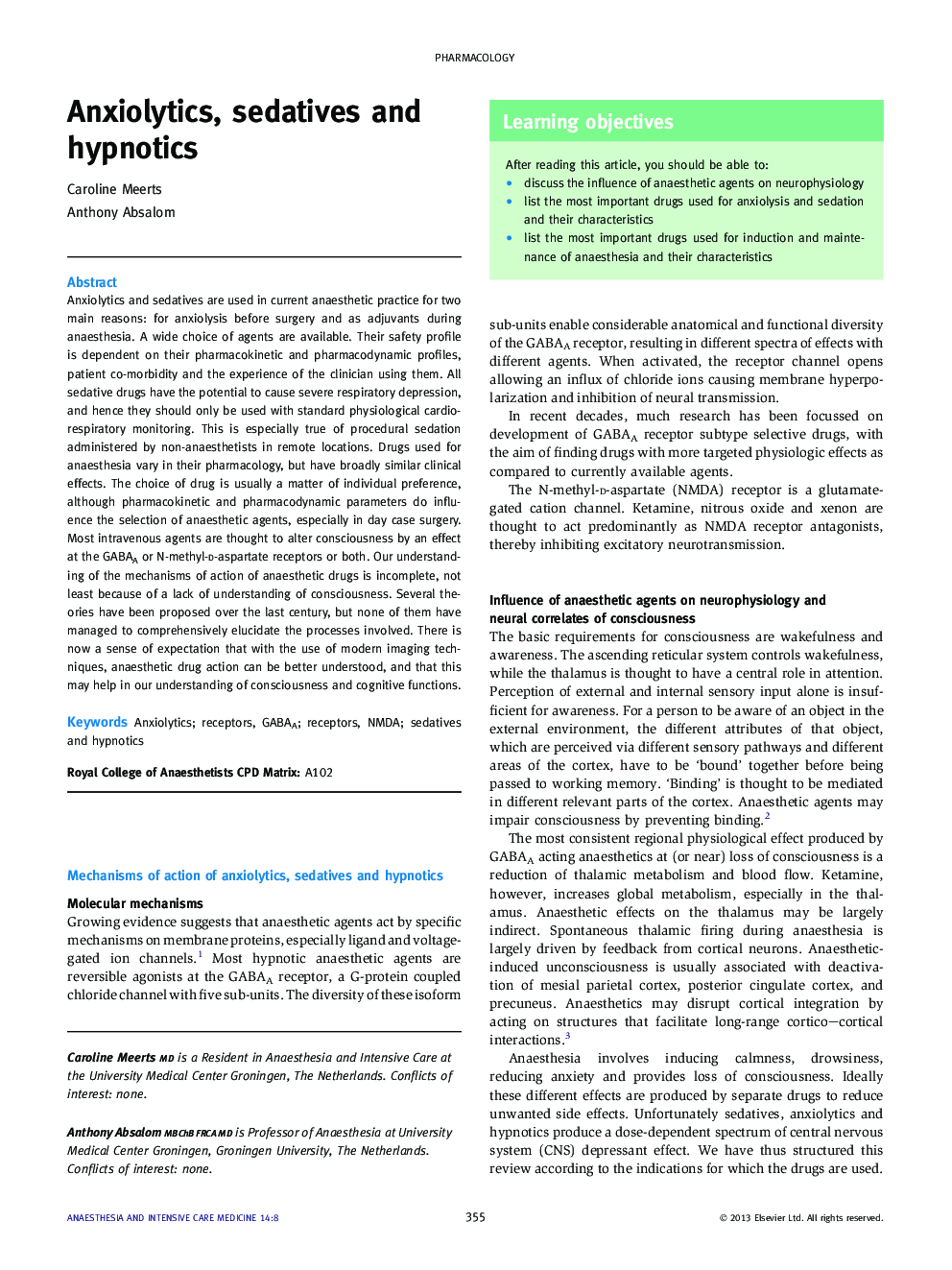 Anxiolytics, sedatives and hypnotics