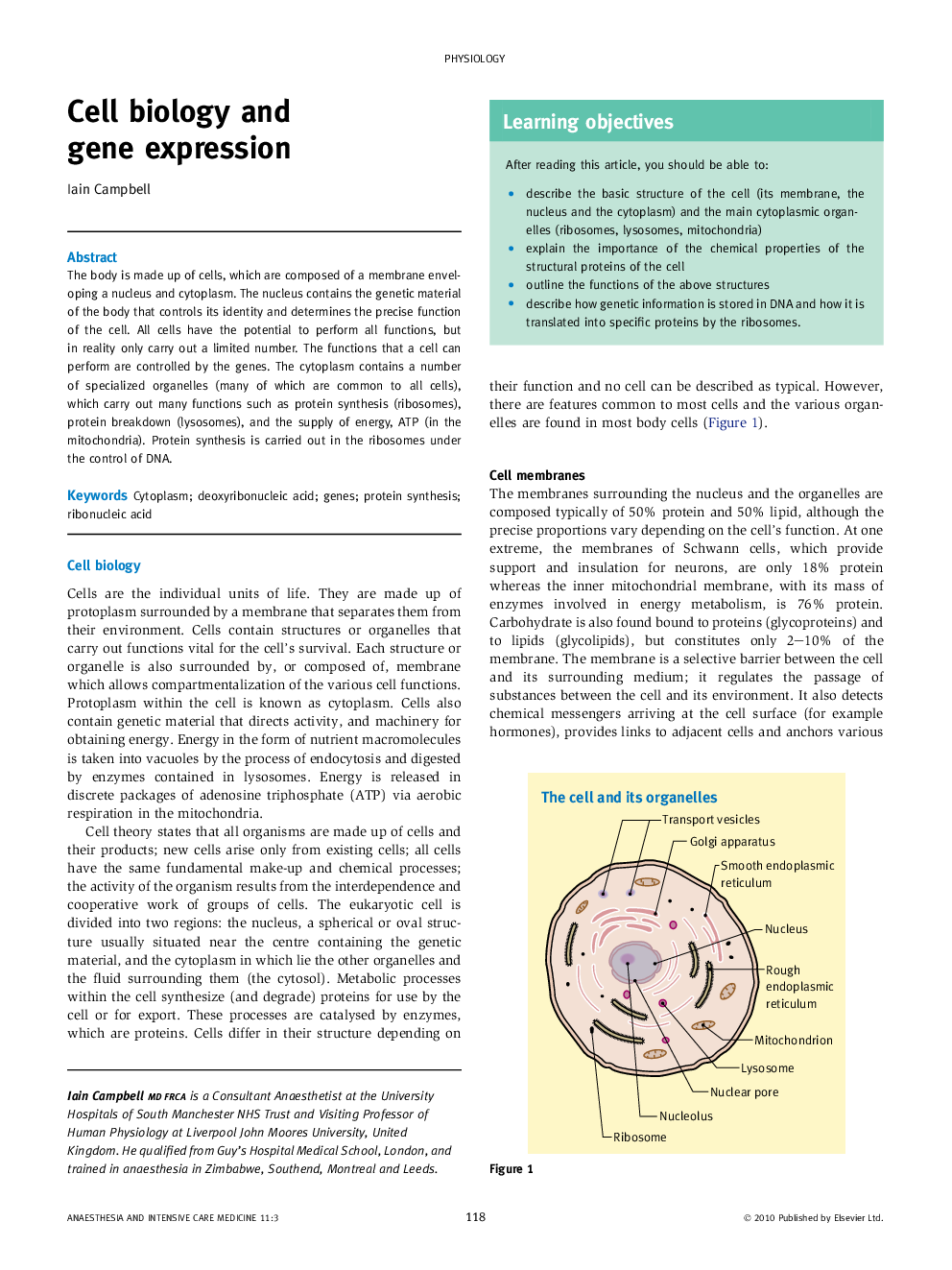 Cell biology and gene expression