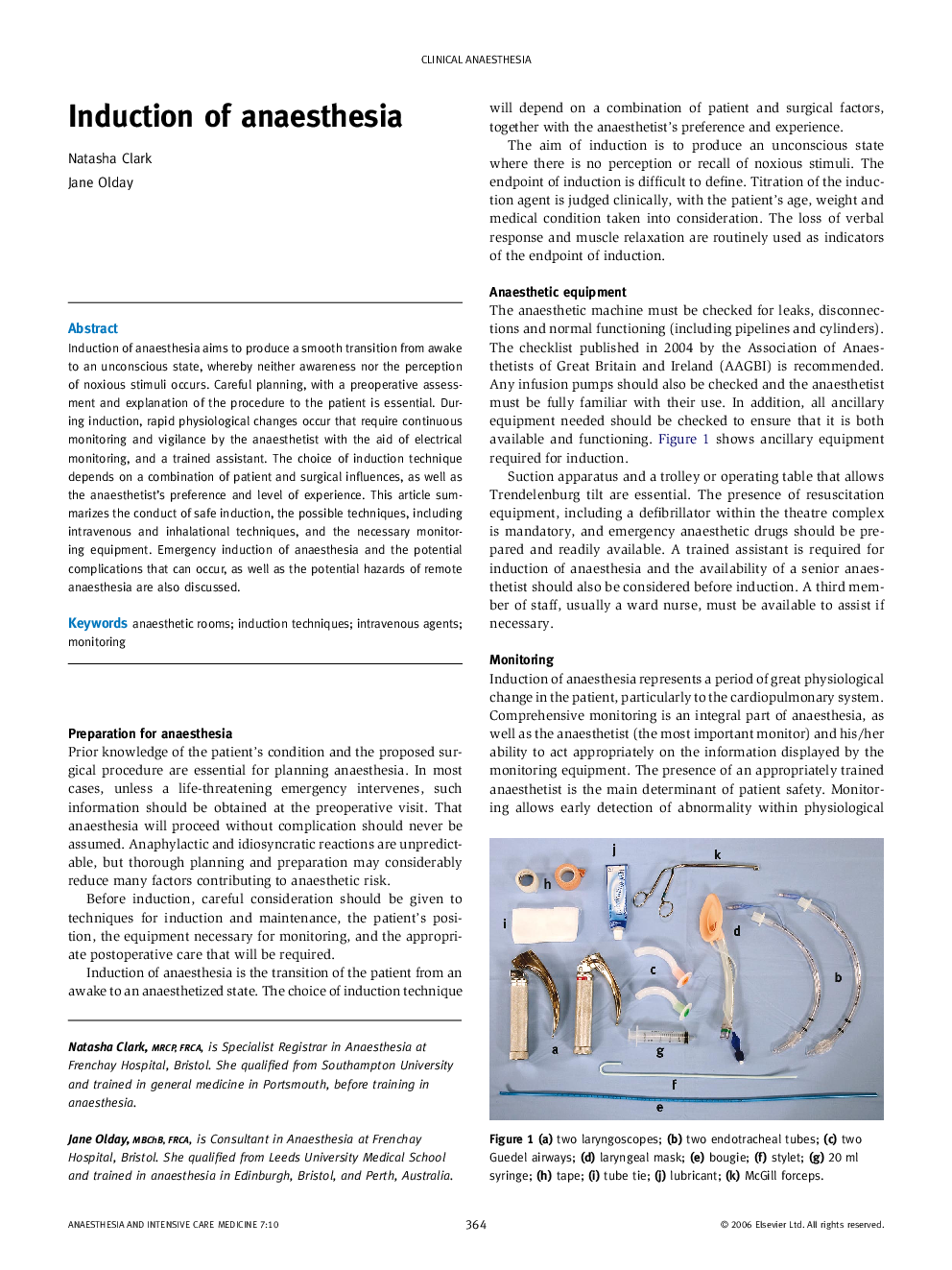 Induction of anaesthesia