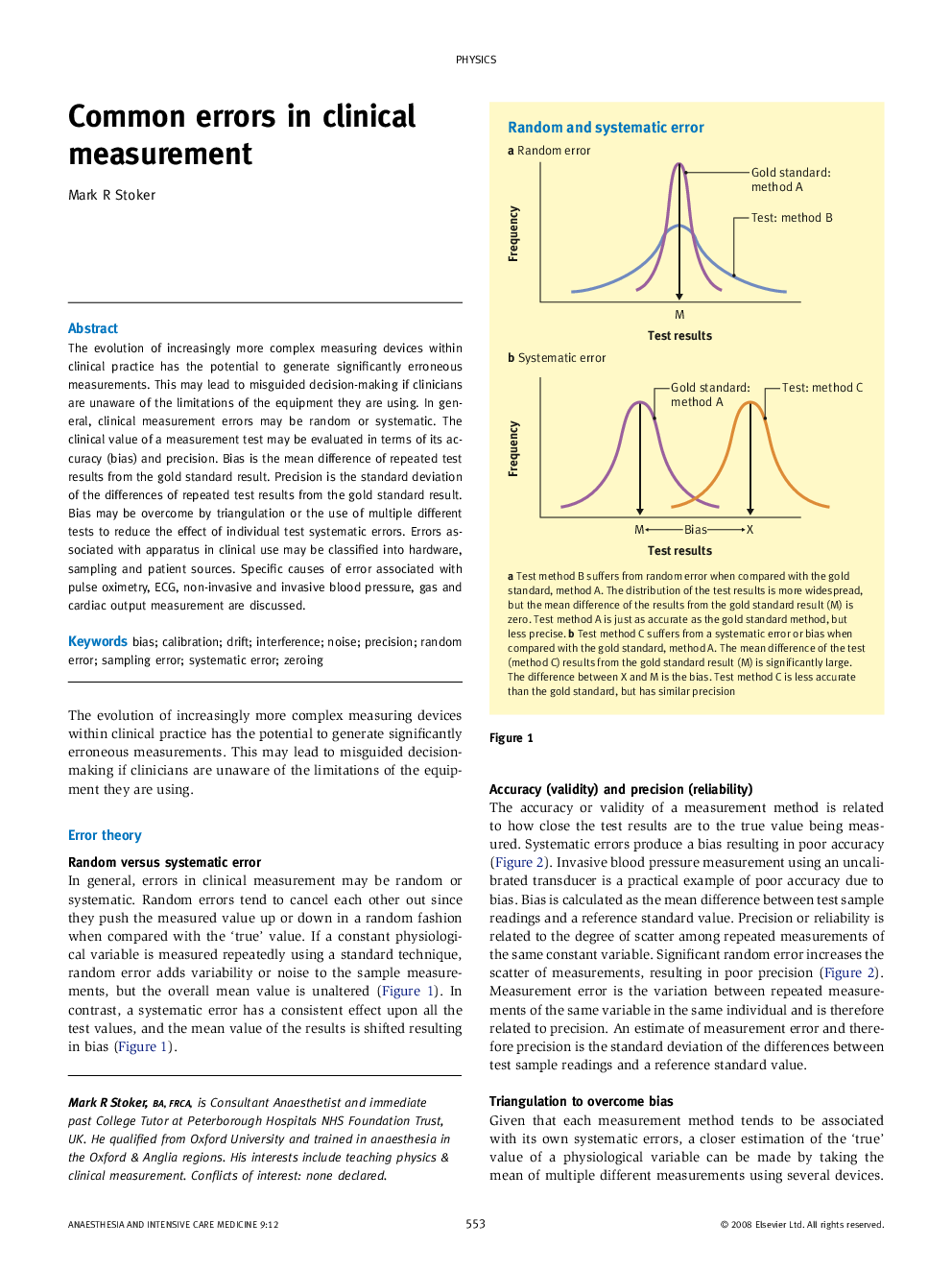 Common errors in clinical measurement