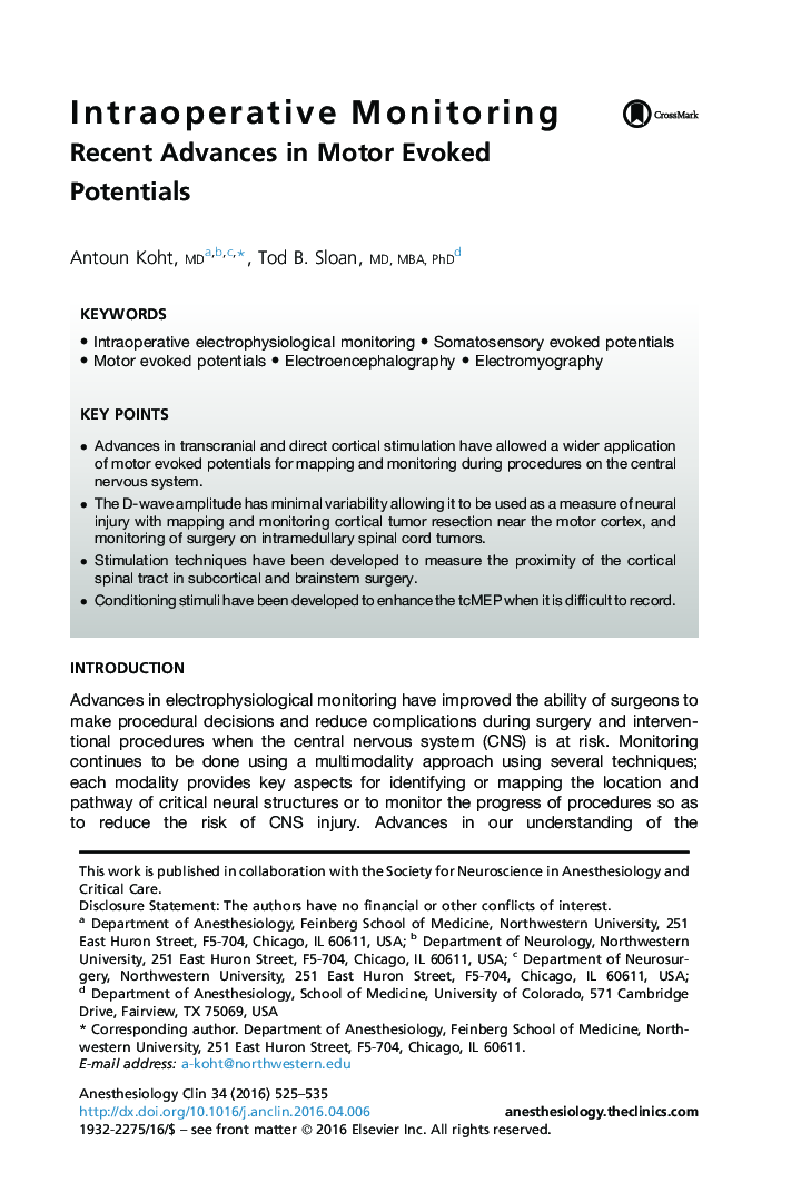 Intraoperative Monitoring