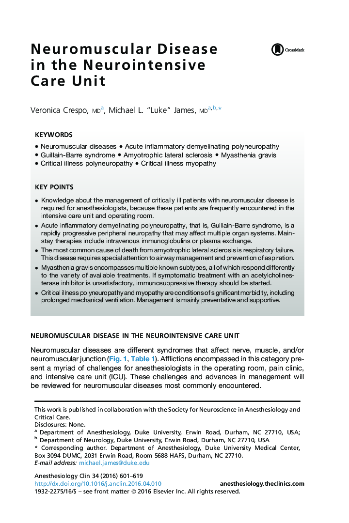 Neuromuscular Disease inÂ the Neurointensive Care Unit