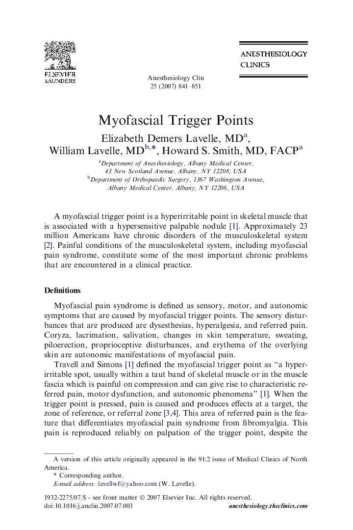 Myofascial Trigger Points 