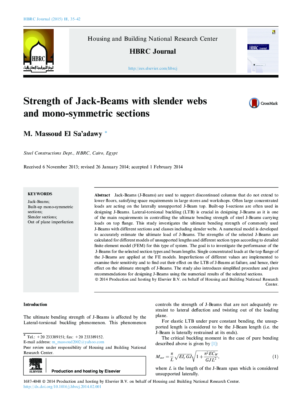 Strength of Jack-Beams with slender webs and mono-symmetric sections 