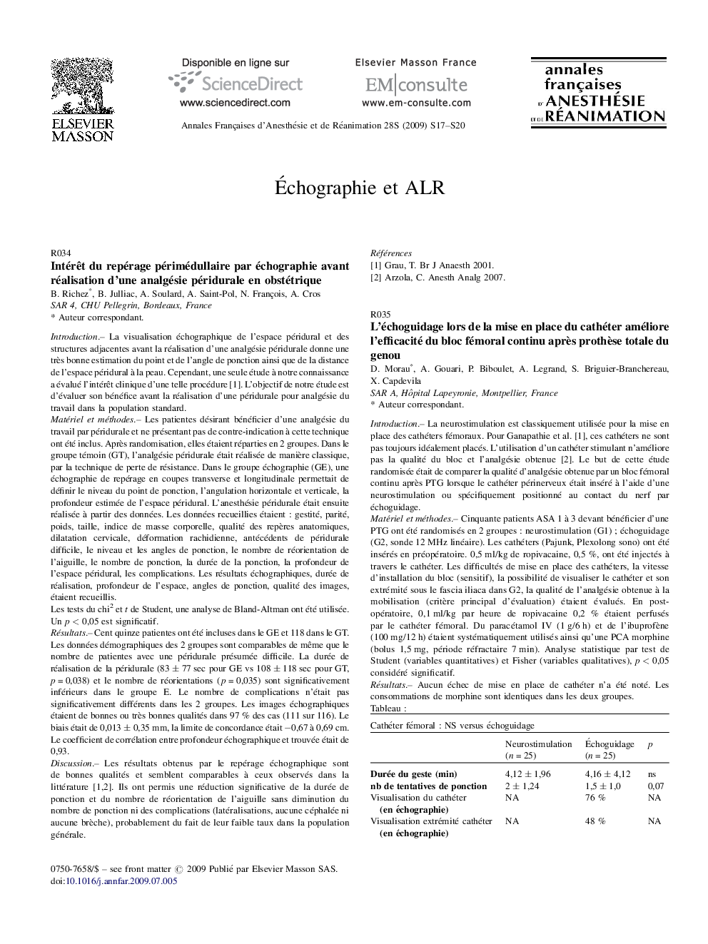 Echographie et ALR