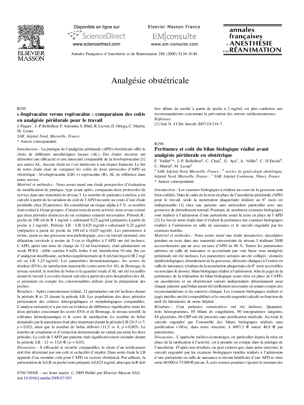 Analgesie obstetricale