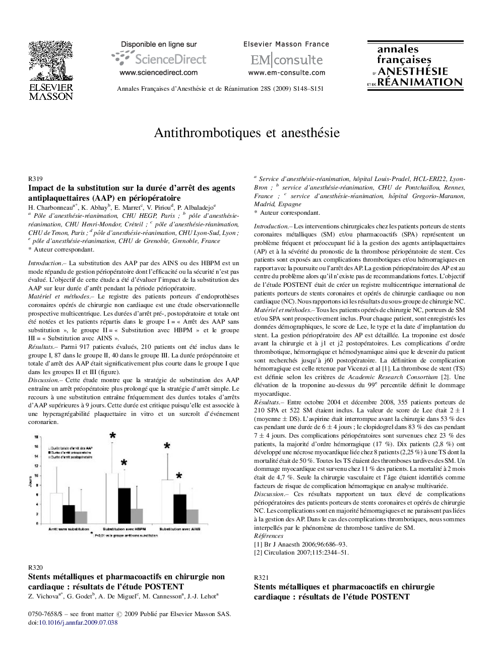 Antithrombotiques et anesthesie