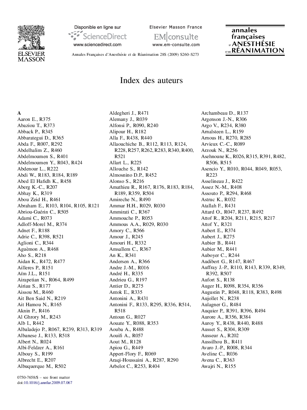 Index des auteurs