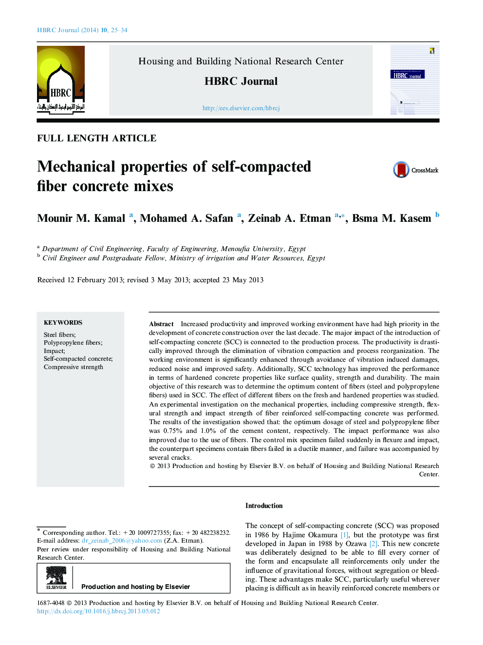 Mechanical properties of self-compacted fiber concrete mixes 