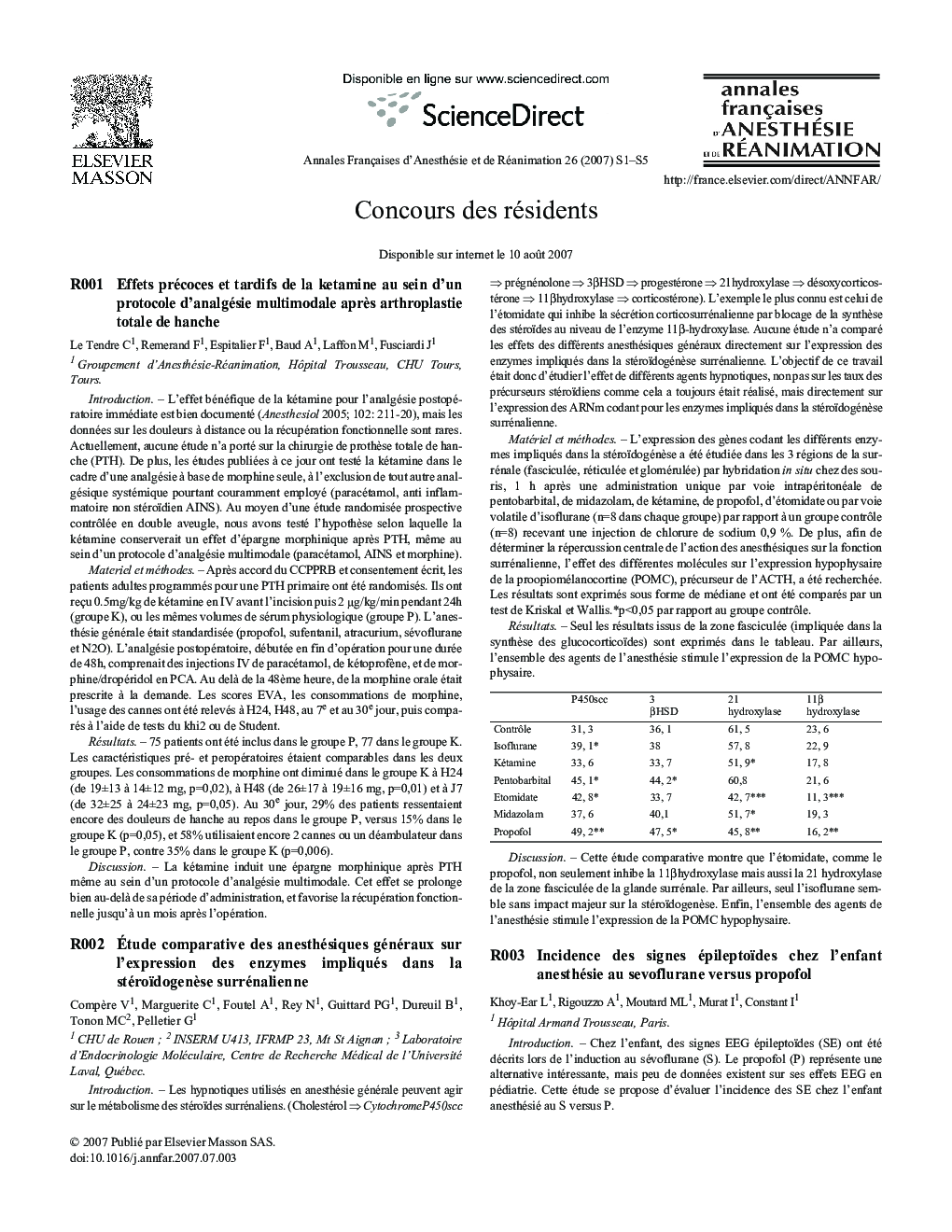 Concours des résidents