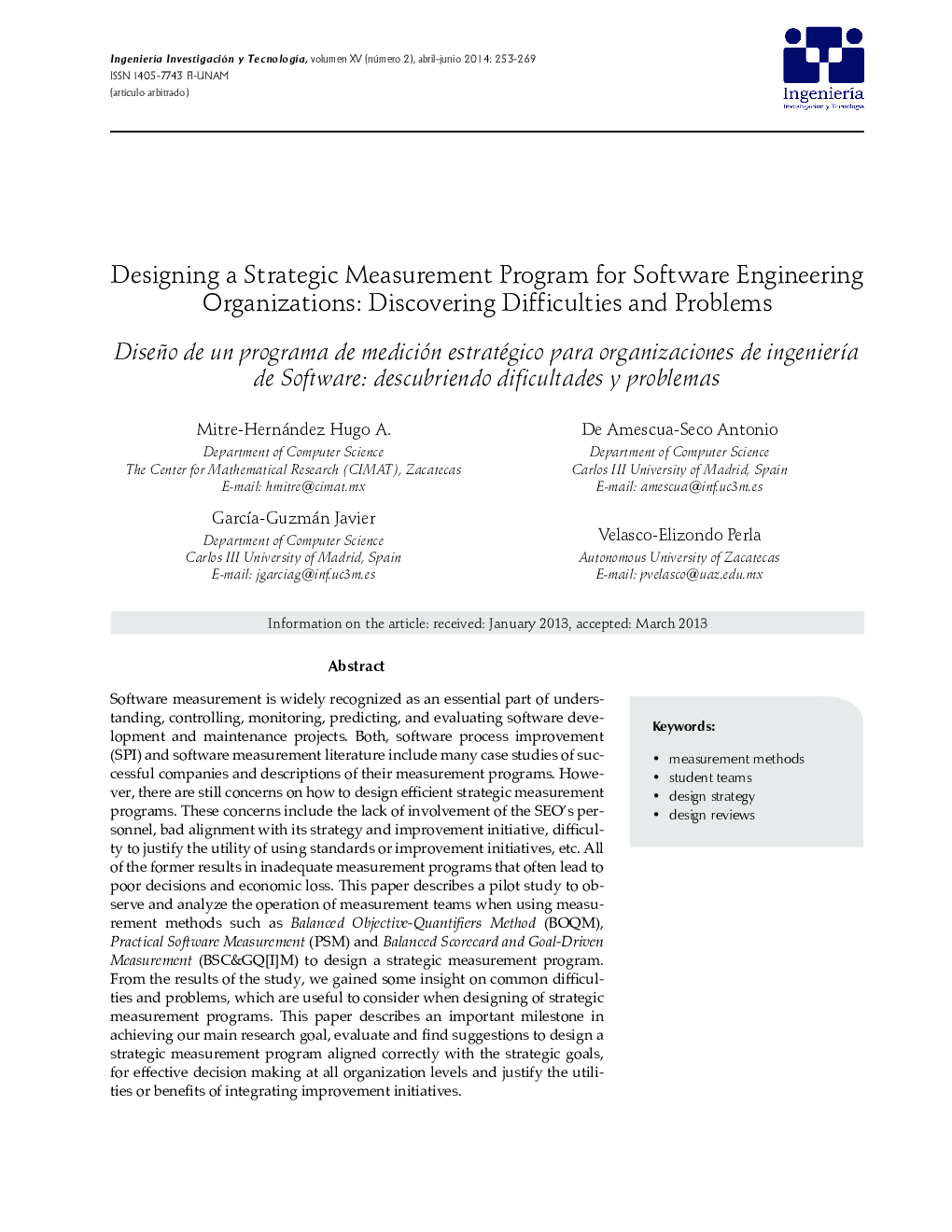 Designing a Strategic Measurement Program for Software Engineering Organizations: Discovering Difficulties and Problems *