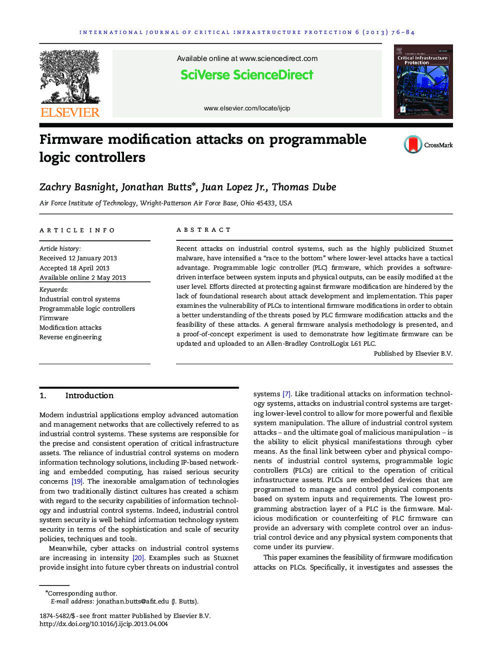 Firmware modification attacks on programmable logic controllers