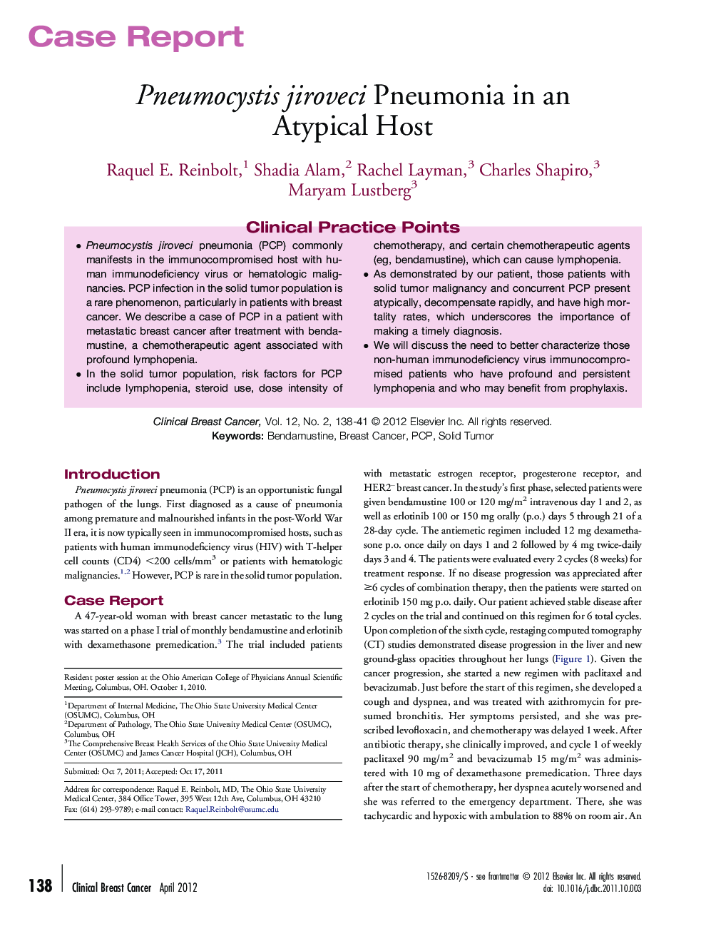 Pneumocystis jiroveci Pneumonia in an Atypical Host