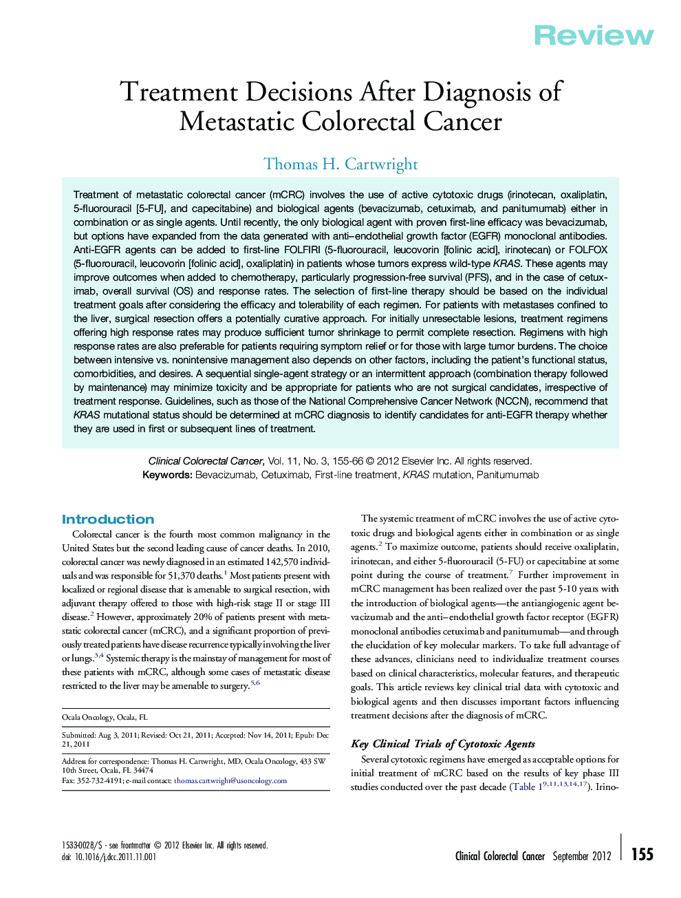 Treatment Decisions After Diagnosis of Metastatic Colorectal Cancer