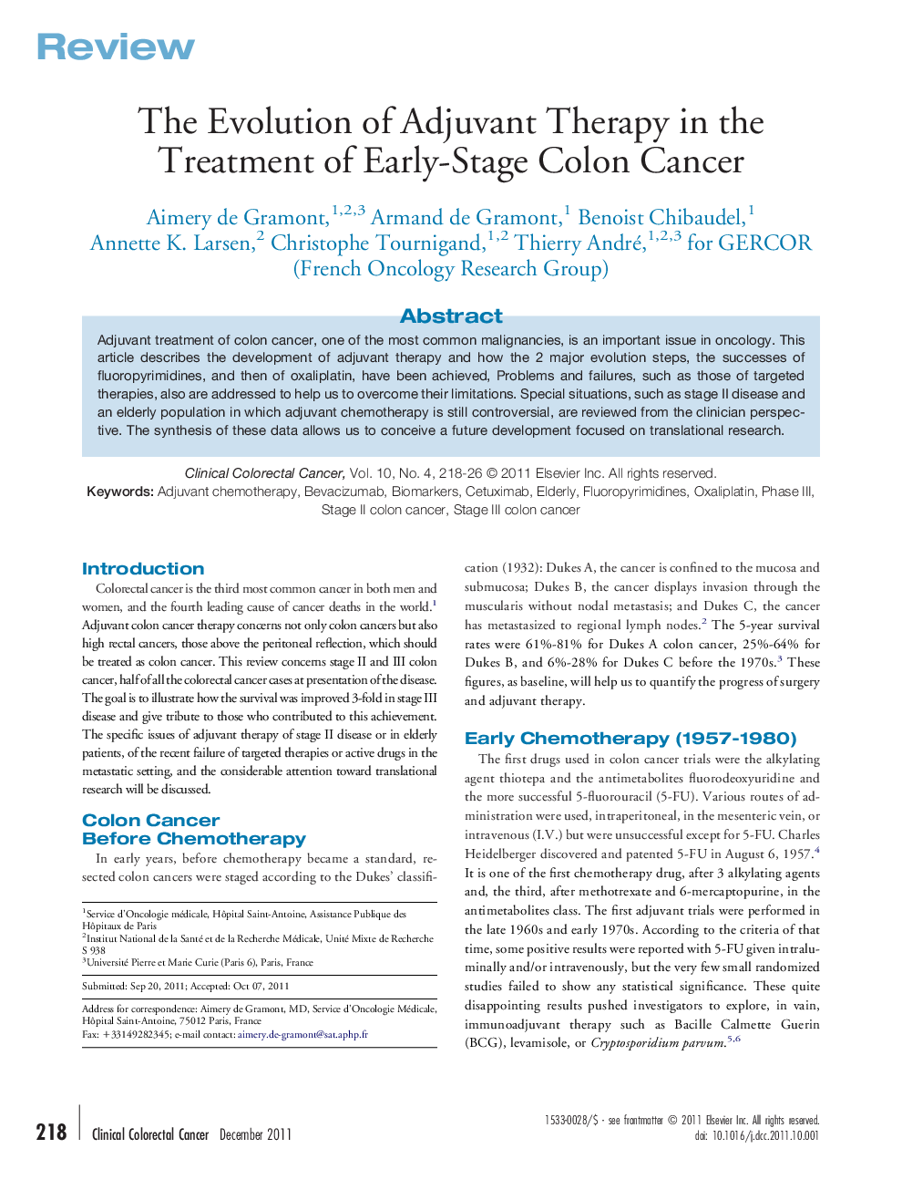 The Evolution of Adjuvant Therapy in the Treatment of Early-Stage Colon Cancer