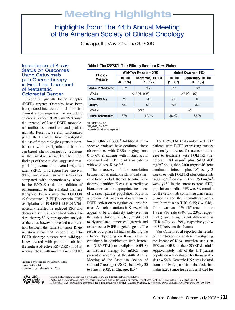 عکس صفحه اول مقاله: Highlights from: The 44th Annual Meeting of the American Society of Clinical Oncology; Chicago, IL; May 30-June 3, 2008 Highlights from: The 44th Annual Meeting of the American Society of Clinical Oncology; Chicago, IL; May 30-June 3, 2008