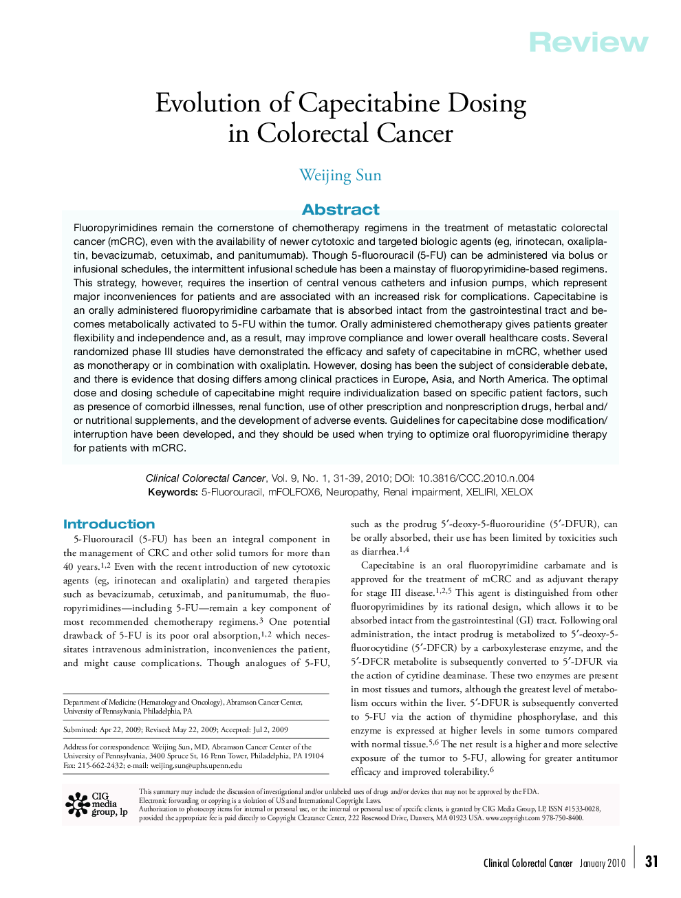 Evolution of Capecitabine Dosing in Colorectal Cancer 