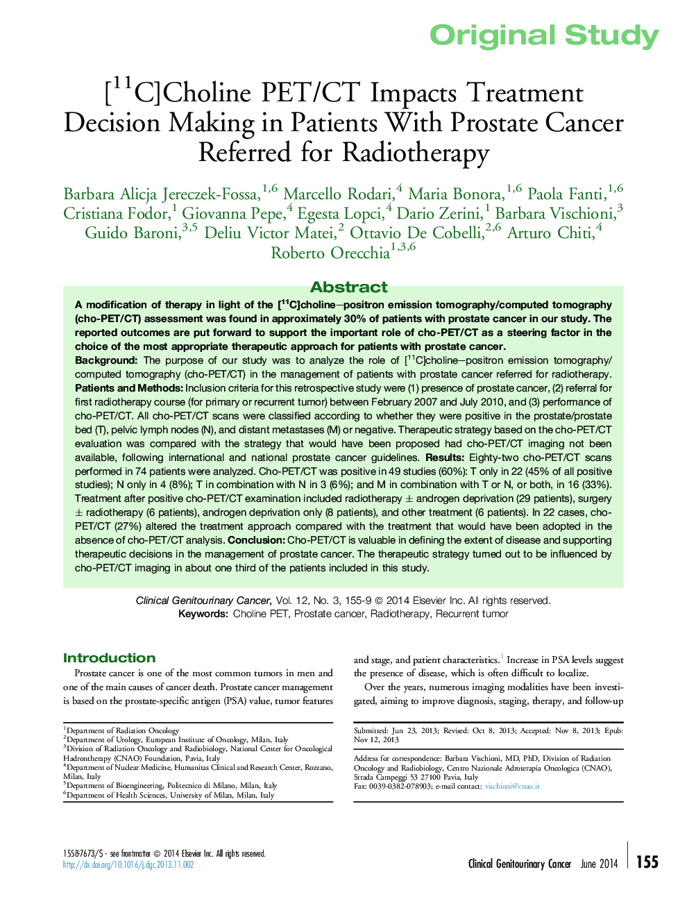 [11C]Choline PET/CT Impacts Treatment Decision Making in Patients With Prostate Cancer Referred for Radiotherapy