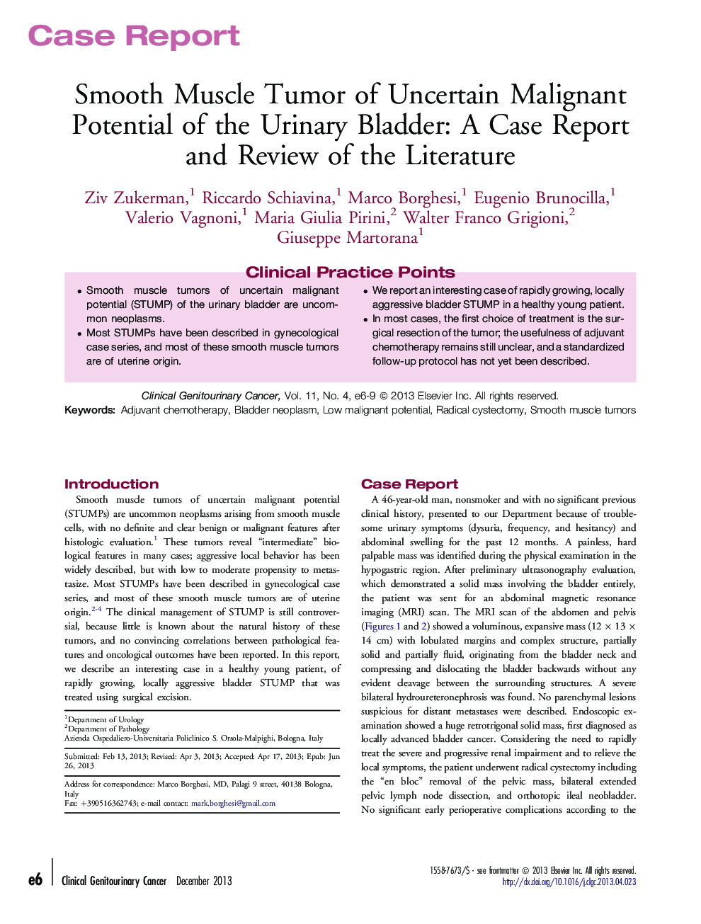 Smooth Muscle Tumor of Uncertain Malignant Potential of the Urinary Bladder: A Case Report and Review of the Literature