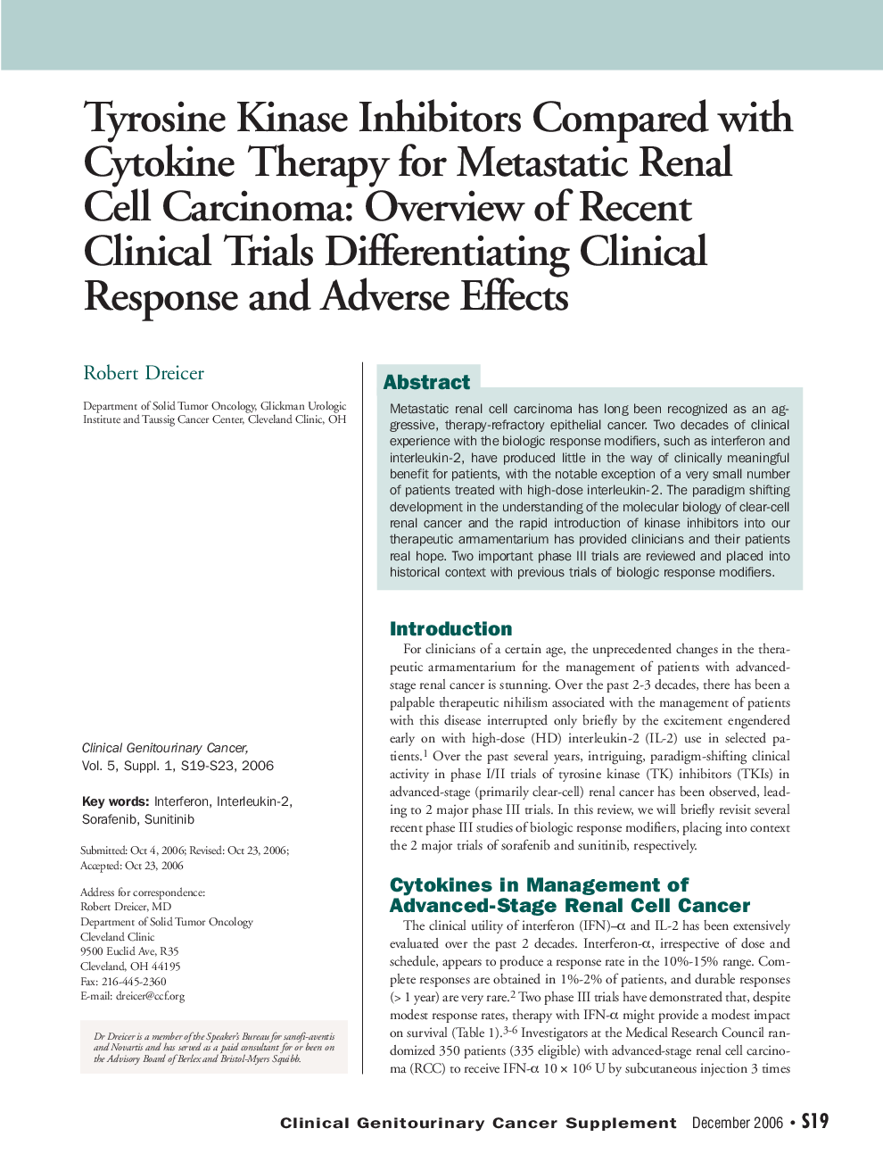 عکس صفحه اول مقاله: Tyrosine Kinase Inhibitors Compared with Cytokine Therapy for Metastatic Renal Cell Carcinoma: Overview of Recent Clinical Trials Differentiating Clinical Response and Adverse Effects Tyrosine Kinase Inhibitors Compared with Cytokine Therapy for Metastatic Renal Cell Carcinoma: Overview of Recent Clinical Trials Differentiating Clinical Response and Adverse Effects