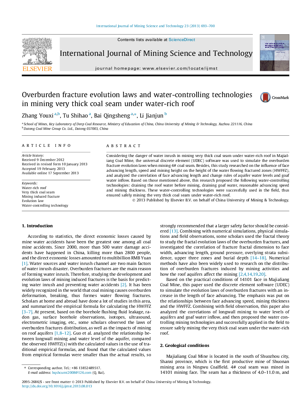 Overburden fracture evolution laws and water-controlling technologies in mining very thick coal seam under water-rich roof