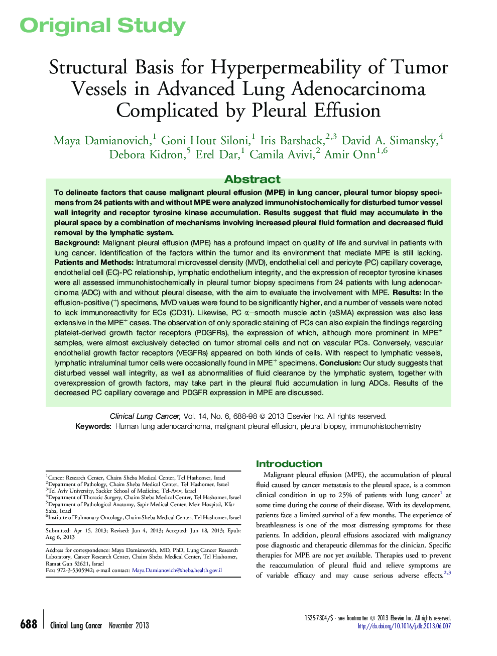 Structural Basis for Hyperpermeability of Tumor Vessels in Advanced Lung Adenocarcinoma Complicated by Pleural Effusion