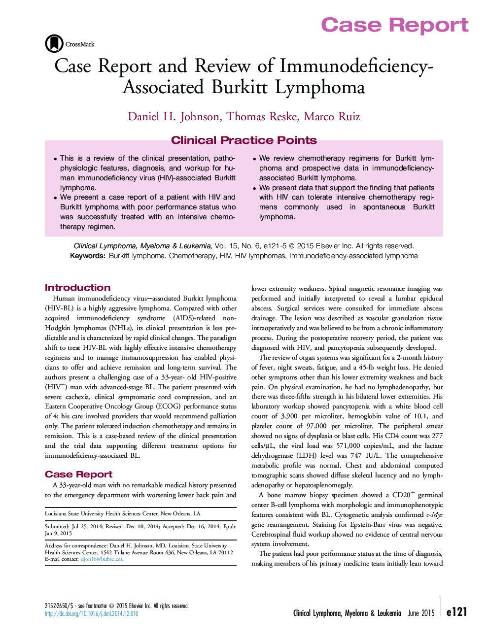 Case Report and Review of Immunodeficiency-Associated Burkitt Lymphoma