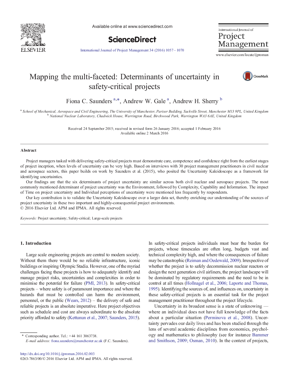 Mapping the multi-faceted: Determinants of uncertainty in safety-critical projects