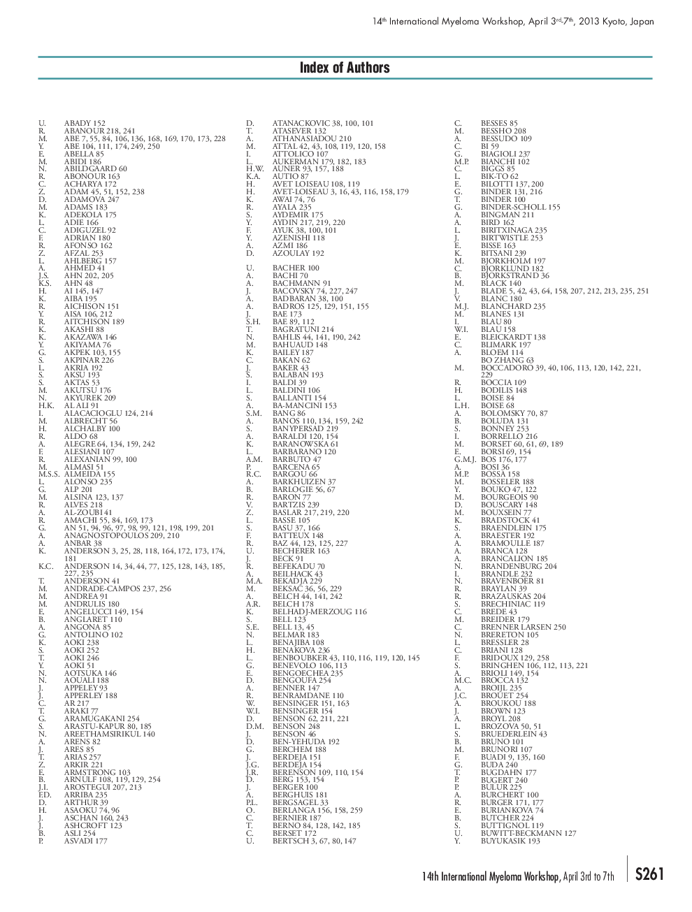 Index of Authors