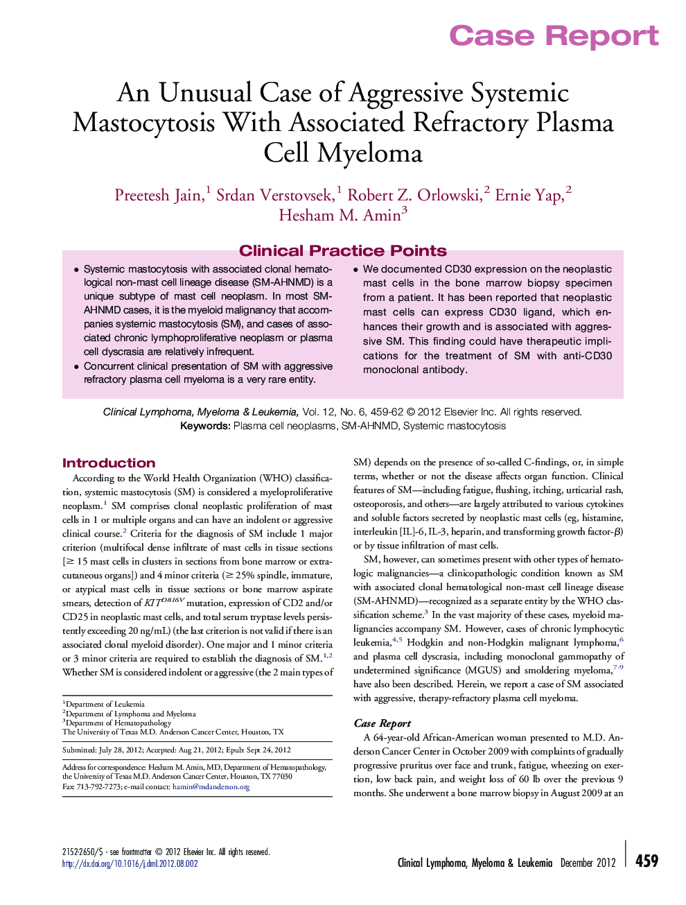 An Unusual Case of Aggressive Systemic Mastocytosis With Associated Refractory Plasma Cell Myeloma