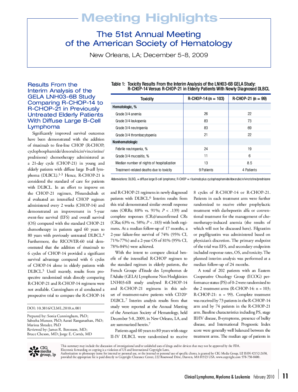 The 51st Annual Meeting of the American Society of Hematology