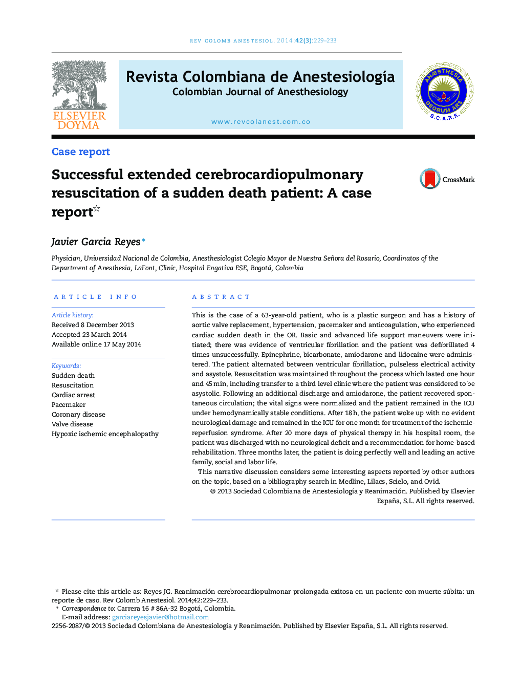 Successful extended cerebrocardiopulmonary resuscitation of a sudden death patient: A case report