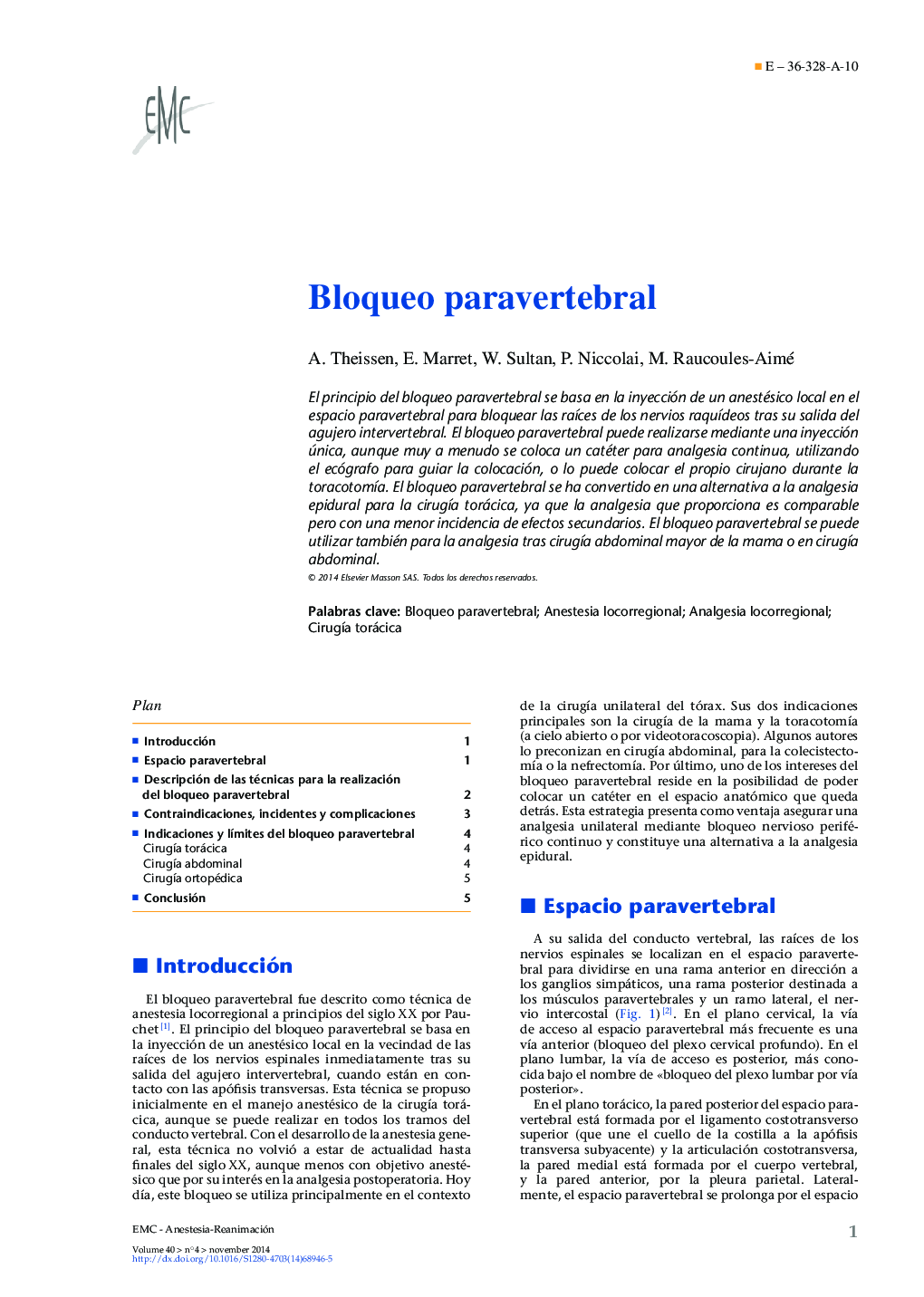 Bloqueo paravertebral