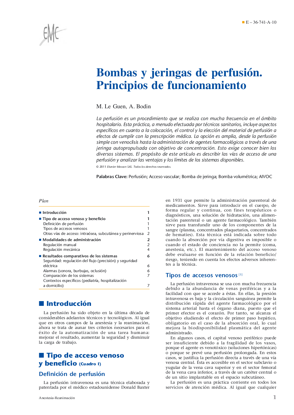 Bombas y jeringas de perfusión. Principios de funcionamiento