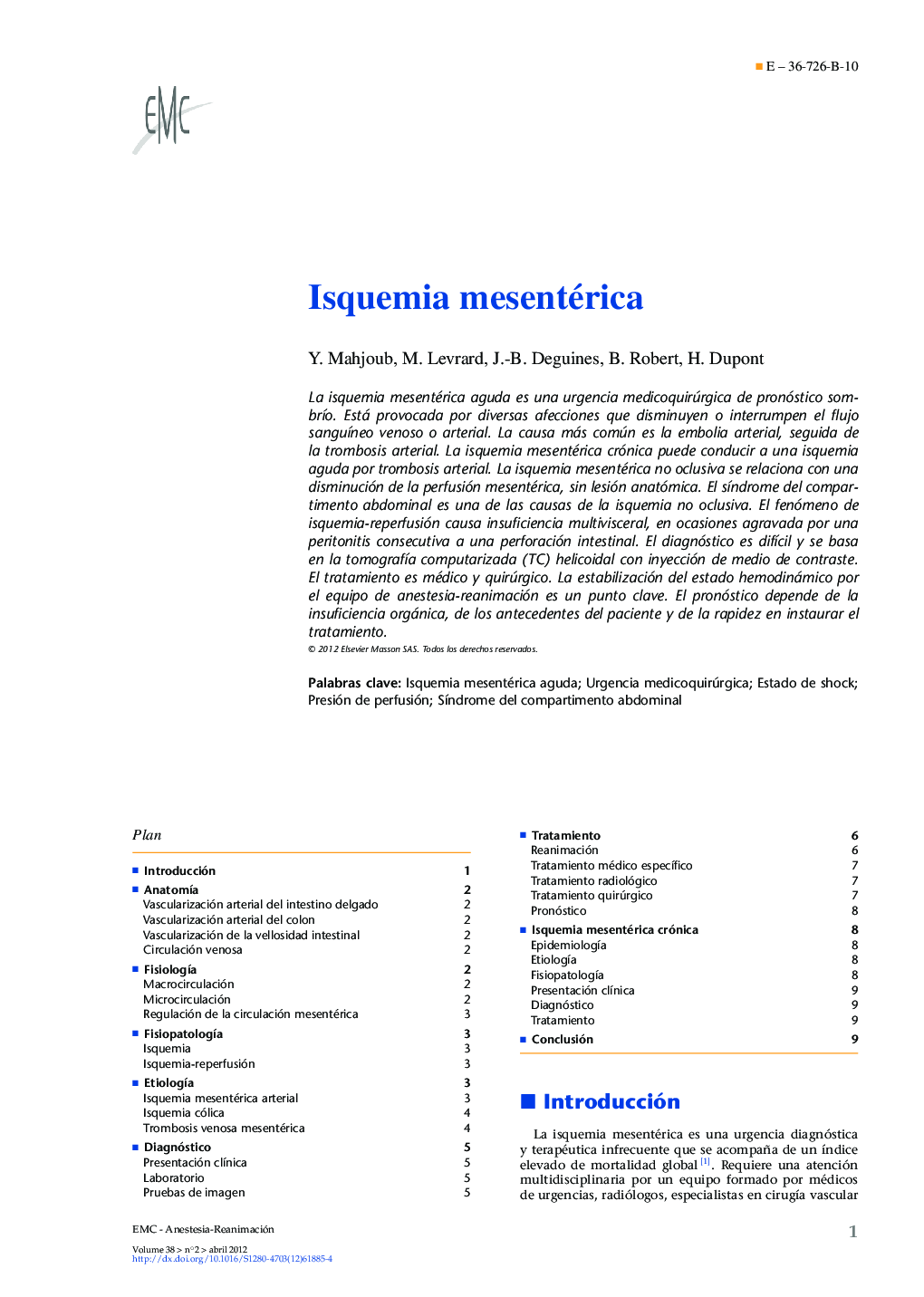 Isquemia mesentérica