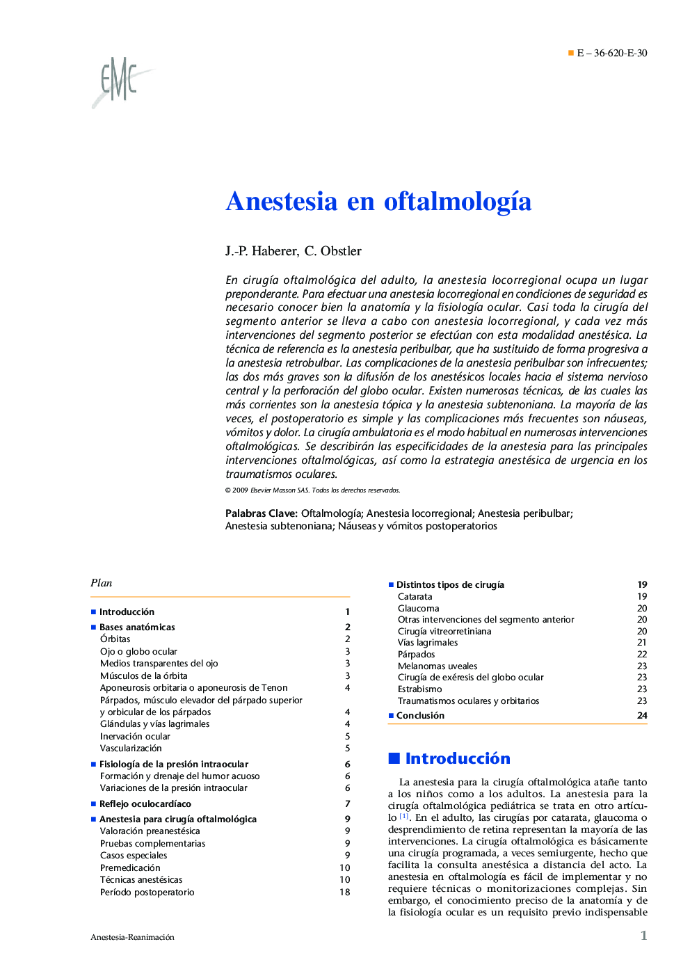 Anestesia en oftalmología