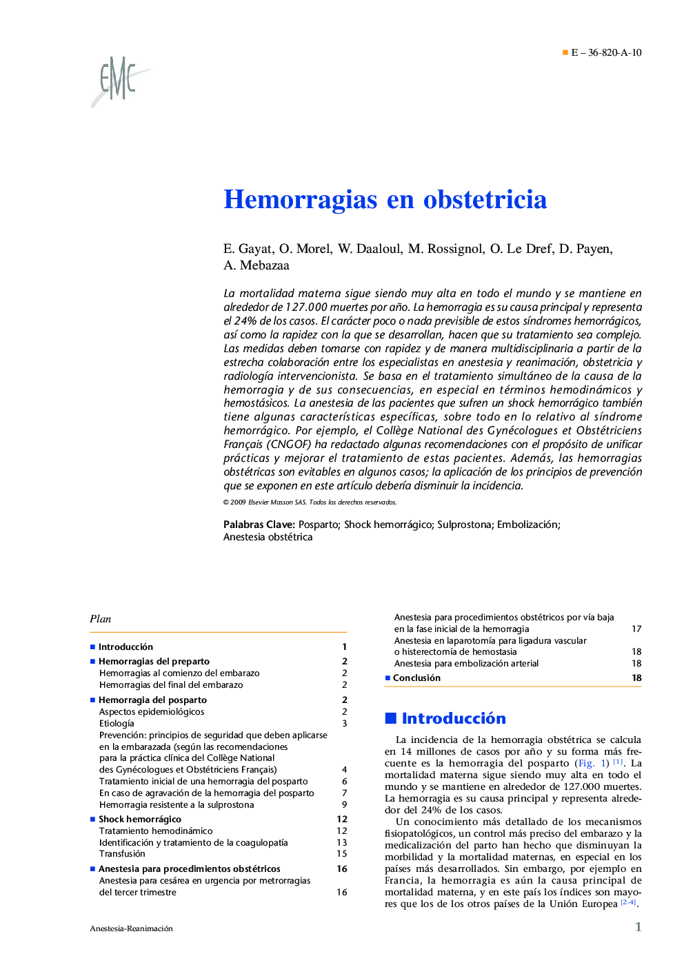 Hemorragias en obstetricia